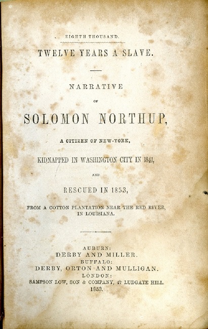 Title Page of 12 Years a Slave