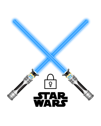 Star Wars logo with lock