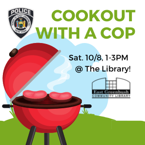 Cookout With A Cop! 10/8/22, 1-3PM at the EGC Library