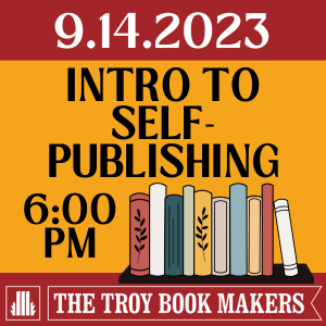 intro to self publishing September 14 at 6pm