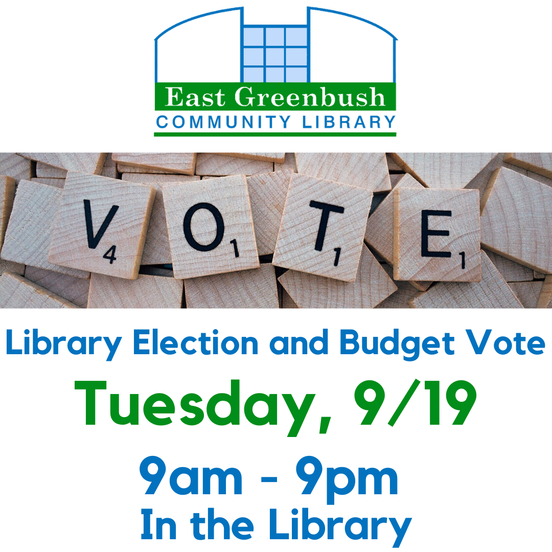 Library Election and Budget Vote, Tuesday 9/19 9am - 9pm in the library