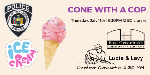 Cone With A Cop, Thursday, July 11 at 6:30pm weather permitting