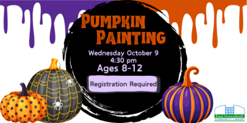 Painted pumpkins with "Pumpkin Paint" over black paint swirl in center