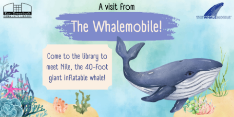 Image of a whale and various sea plants with text