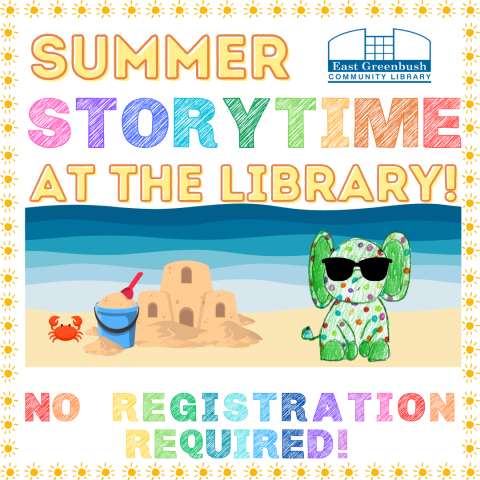 summer storytime at the library, no registration required