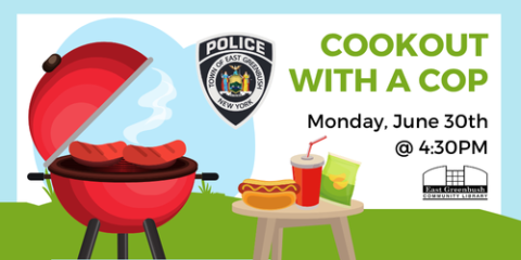Cookout With A Cop, Monday, June 30 at4:30pm weather permitting