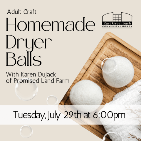 HOMEMADE DRYER BALLS TUESDAY JULY 29 AT 6PM