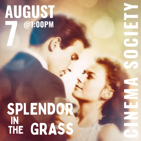 SPLENDOR IN THE GRASS CINEMA SOCIETY AUGUST 7 AT 1PM