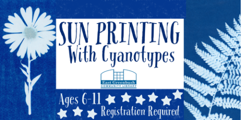 Sun Printing with Cyanotypes for Ages 6-11 Registration Required, with Cyanotyping border