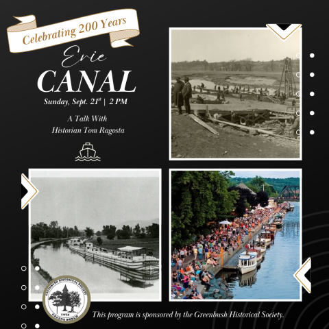 9/21 at 2 pm (register) - Historical Society: 200 Years of the Erie Canal