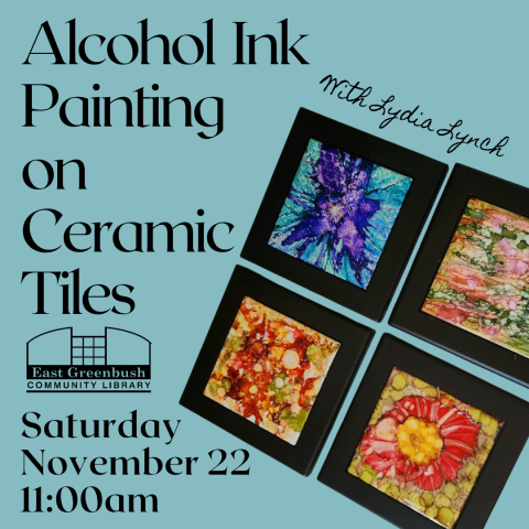 4 multicolored abstract designs on tiles