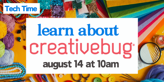 learn about creative bug: 8/14 at 10am