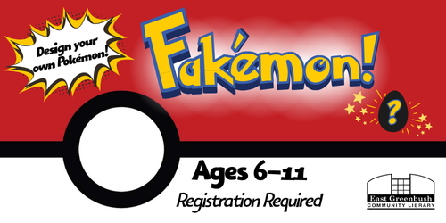 Fakémon create your own Pokémon program for ages 6-11, registration required