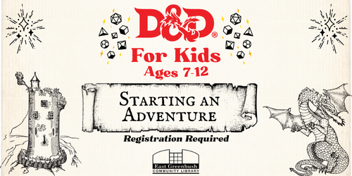 D&D For Kids Starting an Adventure graphic on parchment background