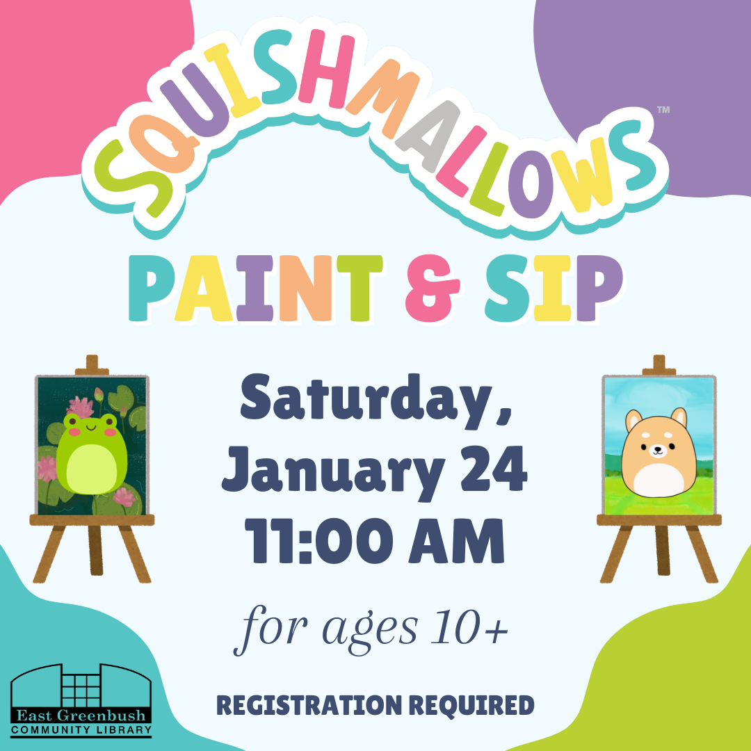 Squishmallows Paint & Sip (Saturday, January 24 @ 11am) - for ages 10+, registration required